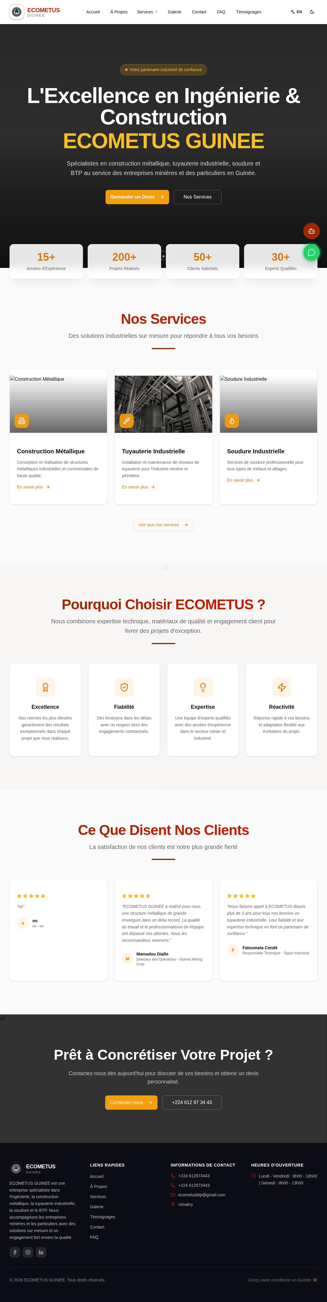 Ecometus Guinée — Industrie & BTP